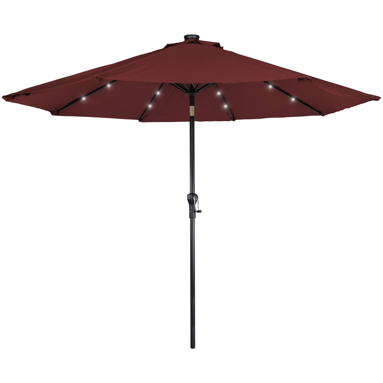 9ft. Solar Lighted Outdoor Patio Market Umbrella